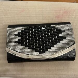 Elegant Black and Silver Clutch Bag